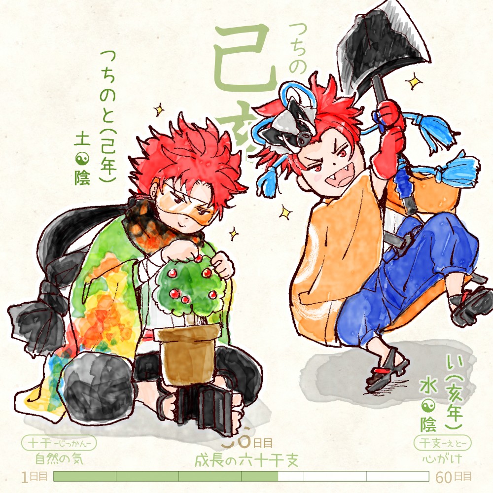 六十干支 亥年,干支  今日は #己亥 (つちのとい)の日 己 tsuchinoto 亥 i イラスト,日本,着物 tsuchinoto-i rokujikkansi 暦 koyomi japanese calender