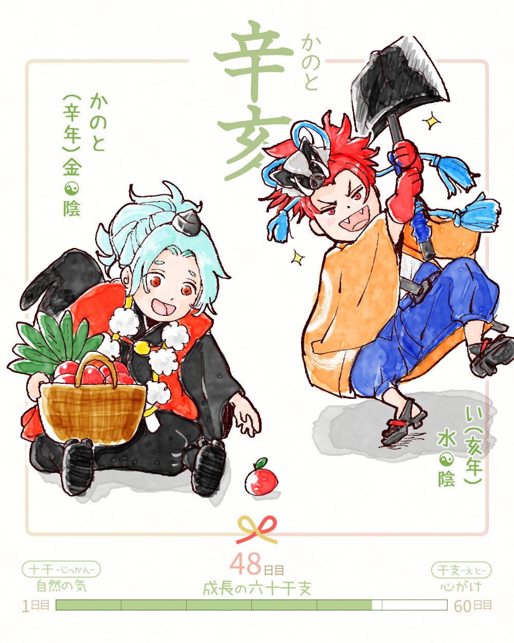六十干支 亥年,干支  今日は #辛亥 (かのとい)の日 辛 kanoto 亥 i イラスト,日本,着物 kanoto-i rokujikkansi 暦 koyomi japanese calender