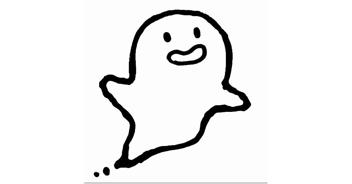 笑顔のおばけ」のイラスト無料素材｜ゆるい・かわいい・商用可・白黒
