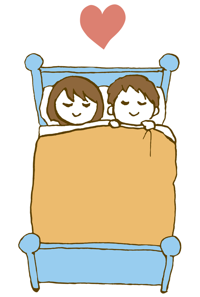 眠るカップル sleep coupleのイラスト