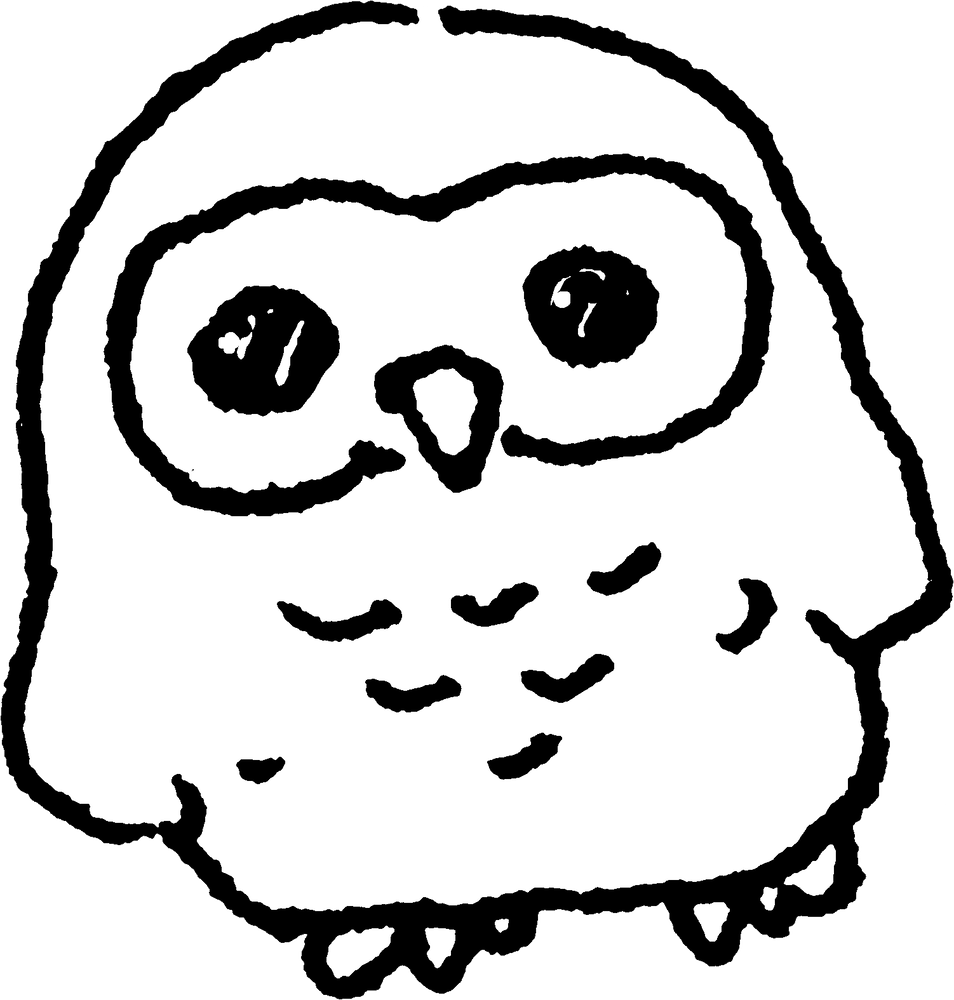 子供ふくろう 2羽のイラスト Child Owl てがきですのb かわいい ゆるい無料イラスト