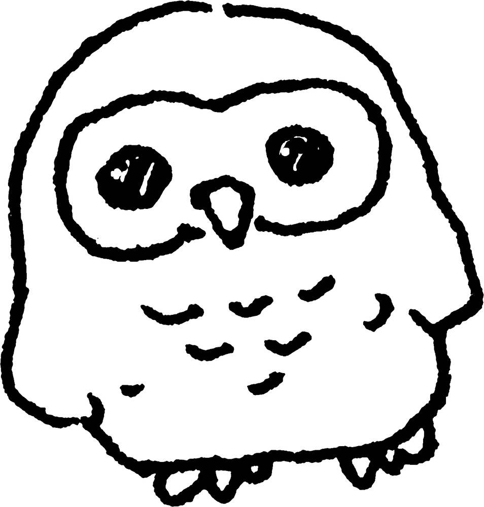 子供ふくろう 2羽のイラスト Child Owlchild Owl てがきですのb かわいい ゆるい無料イラスト