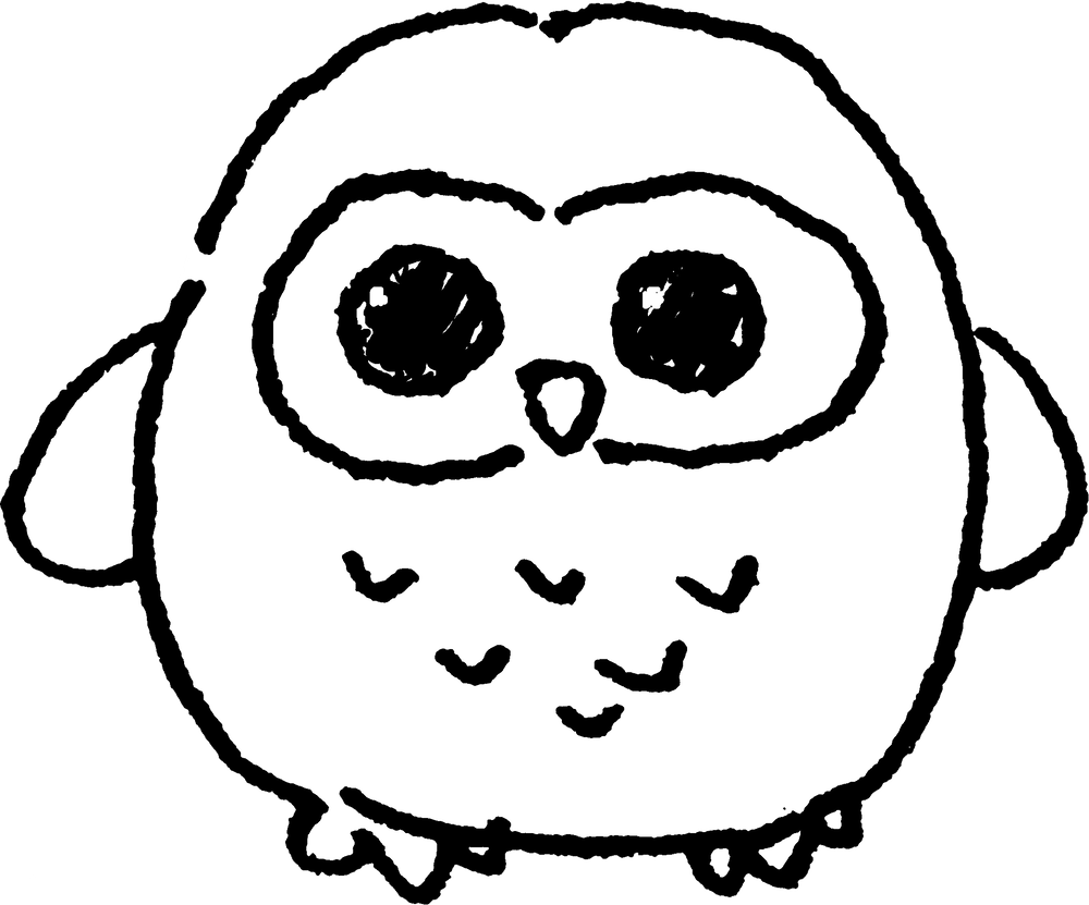 子供ふくろう 2羽のイラスト Child Owlchild Owl てがきですのb かわいい ゆるい無料イラスト