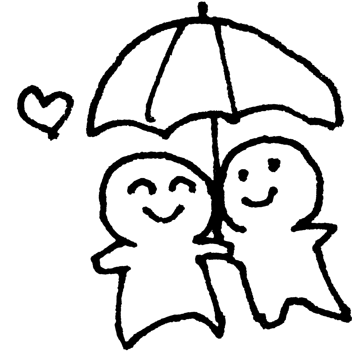 相合い傘のイラスト / sharing an umbrella Illustration