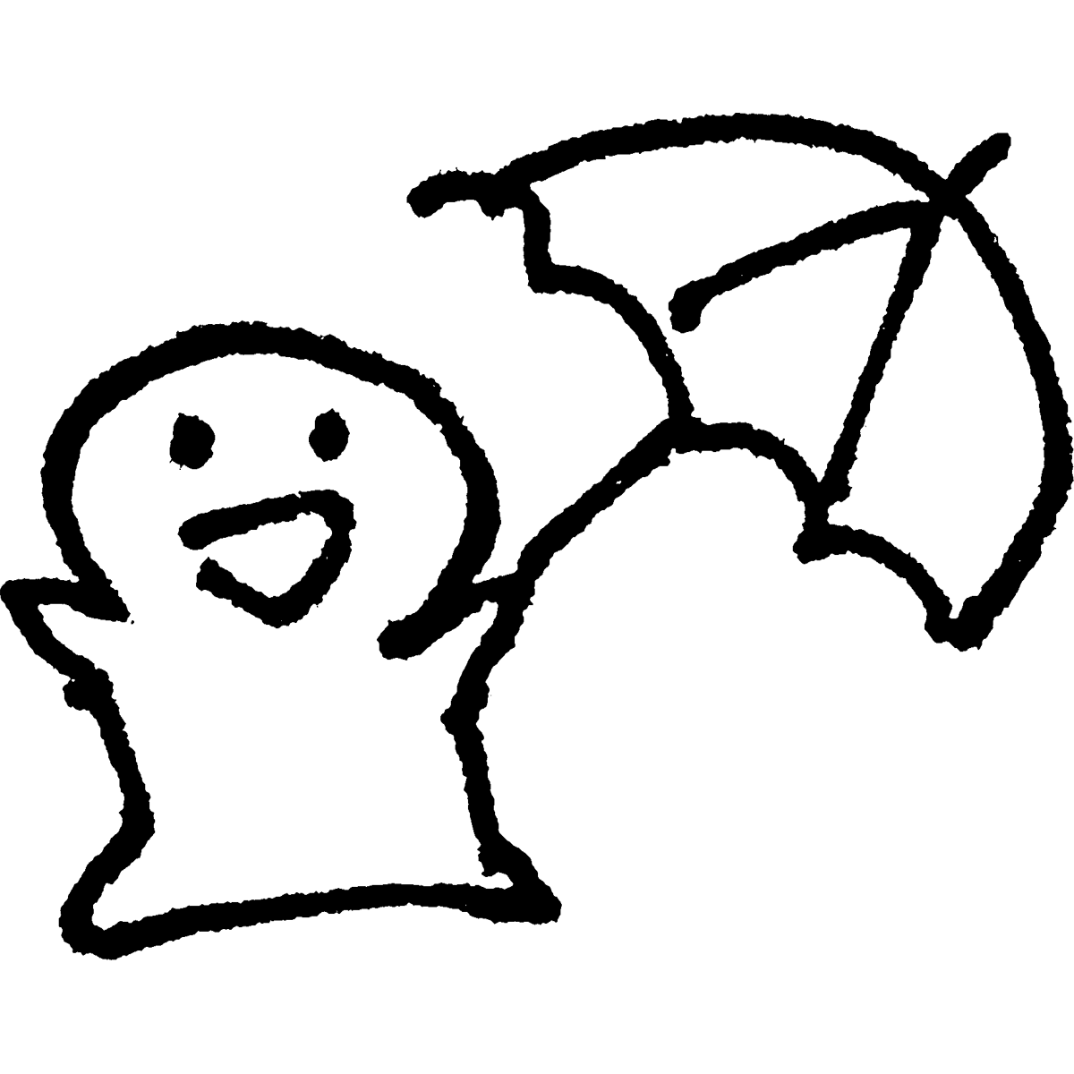 傘をさす3（2種）のイラスト / Holding an umbrella 3 (2types) Illustration