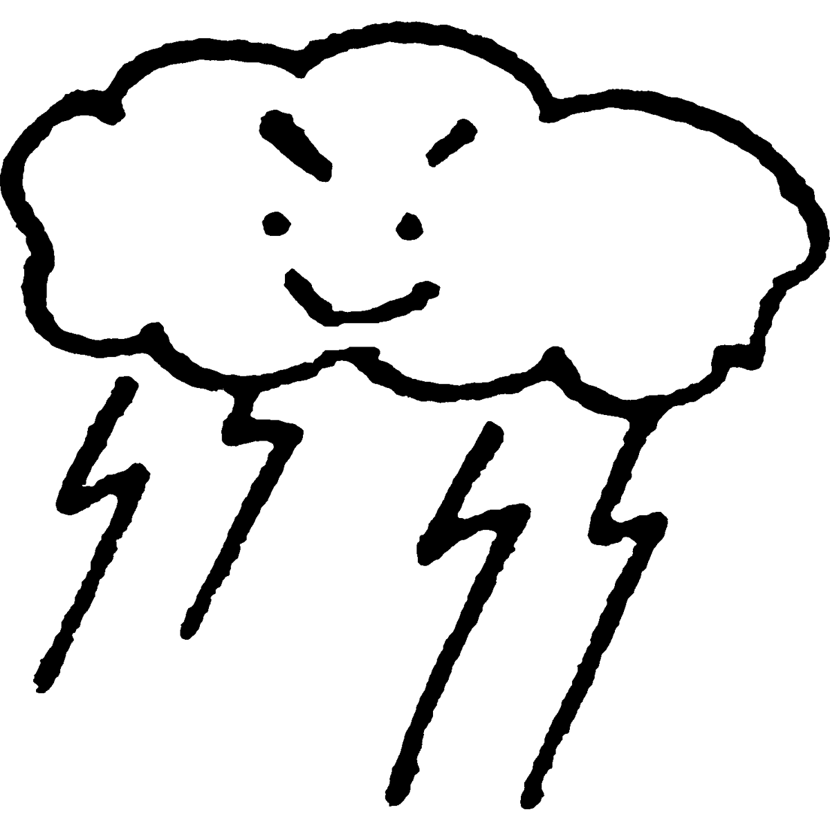 雲と雷のイラスト / Clouds and Thunder Illustration