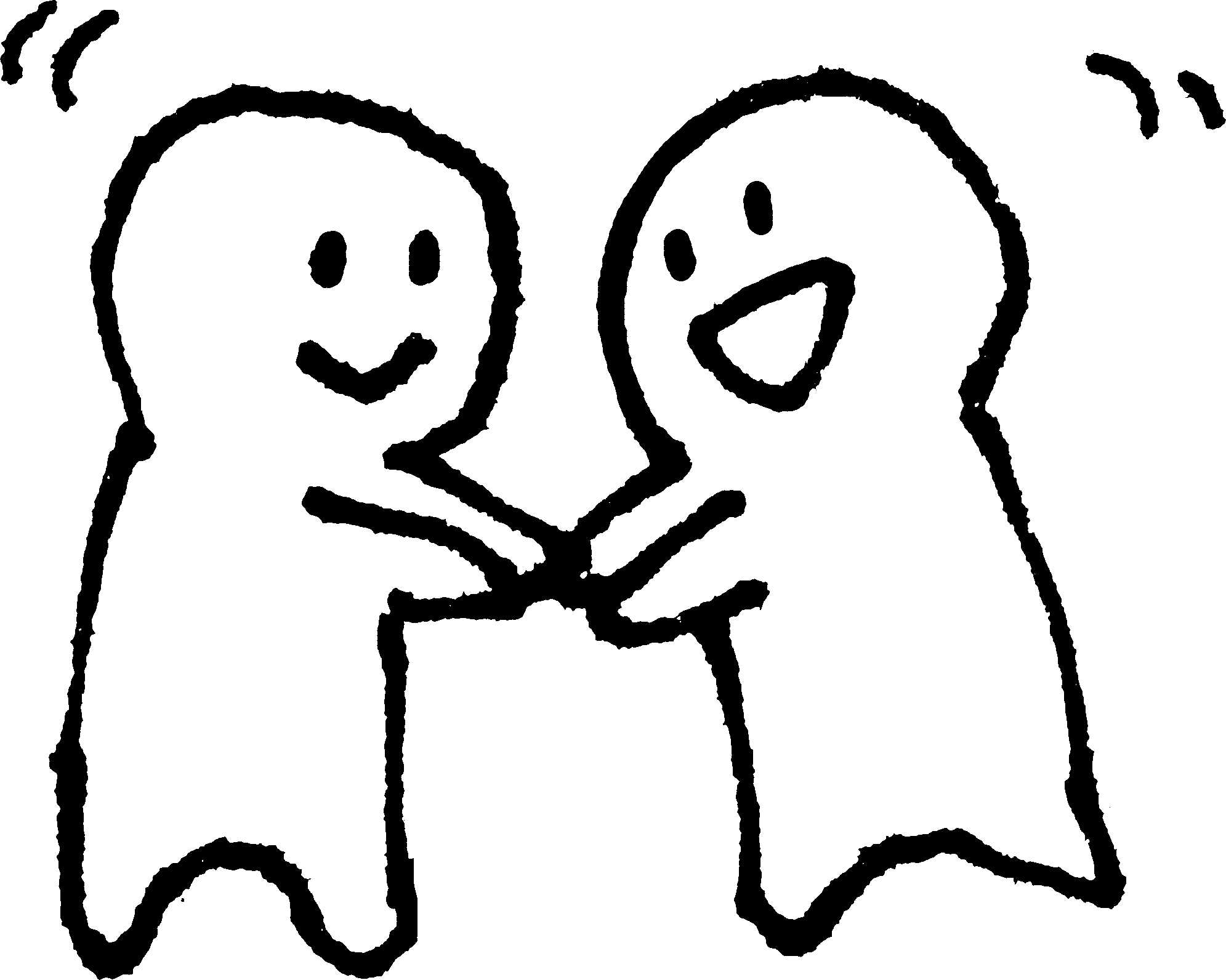 両手で握手のイラスト Shake Hands With Both Hands てがきですのb かわいい ゆるい無料イラスト