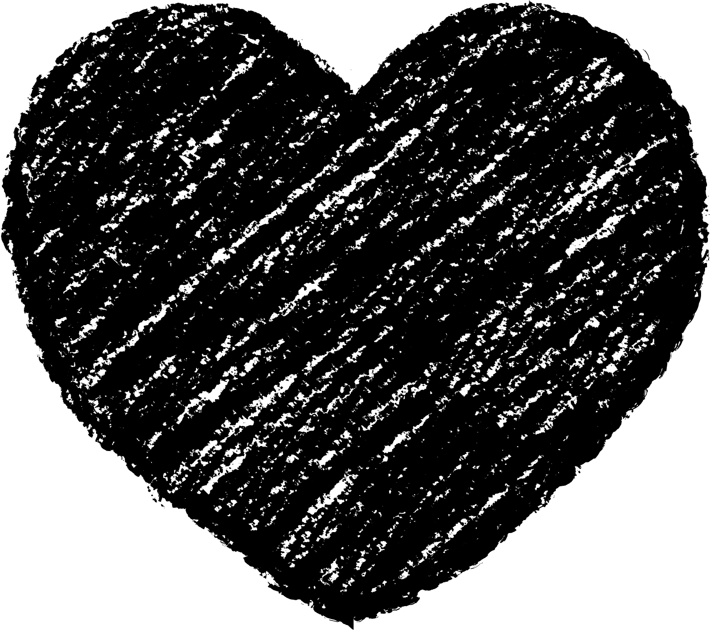 クレヨン塗り背景 黒色 新（ブラック）ハートのイラスト heart_black