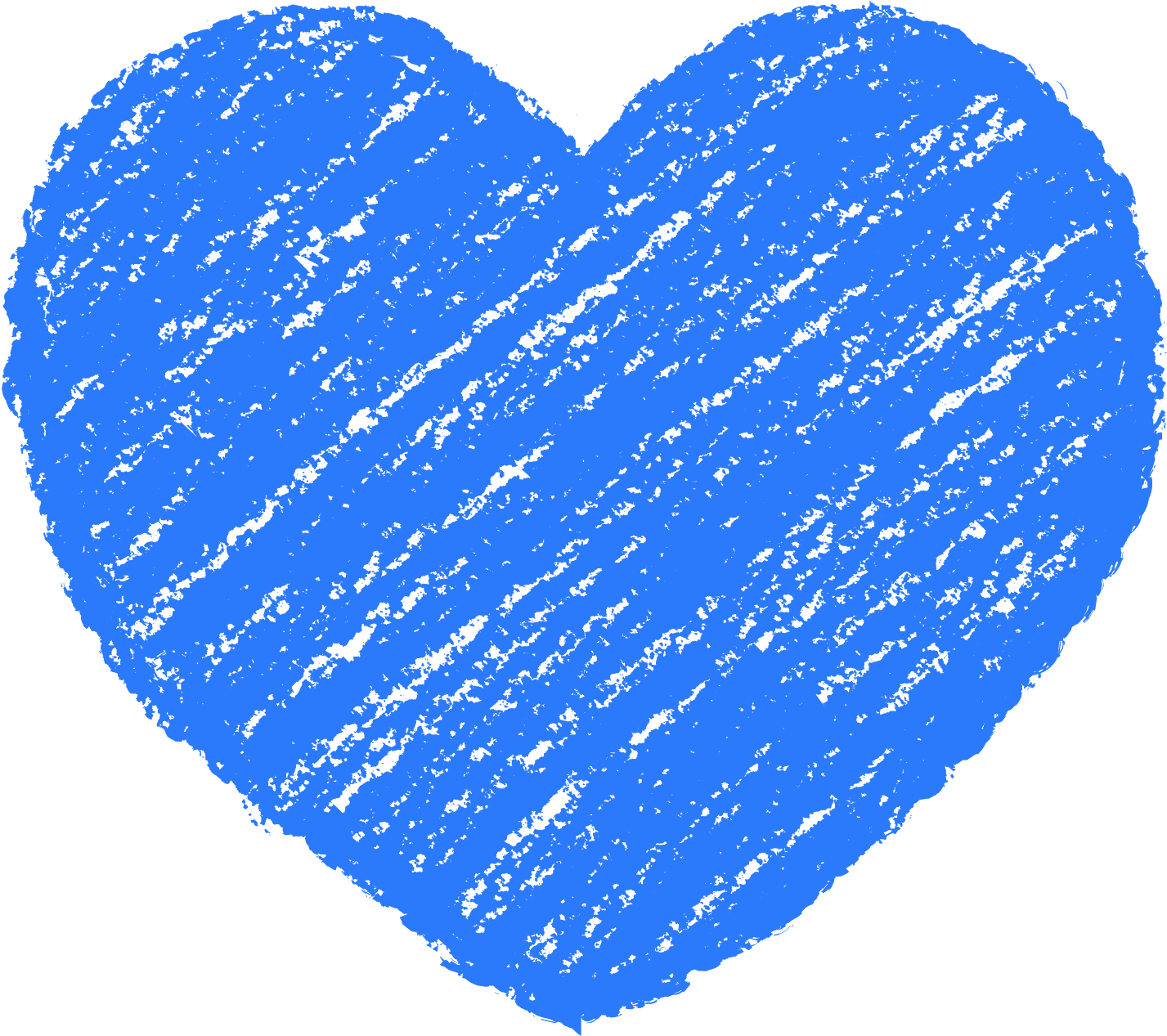 クレヨン塗り背景 青色 新（ブルー）ハートのイラスト heart_blue