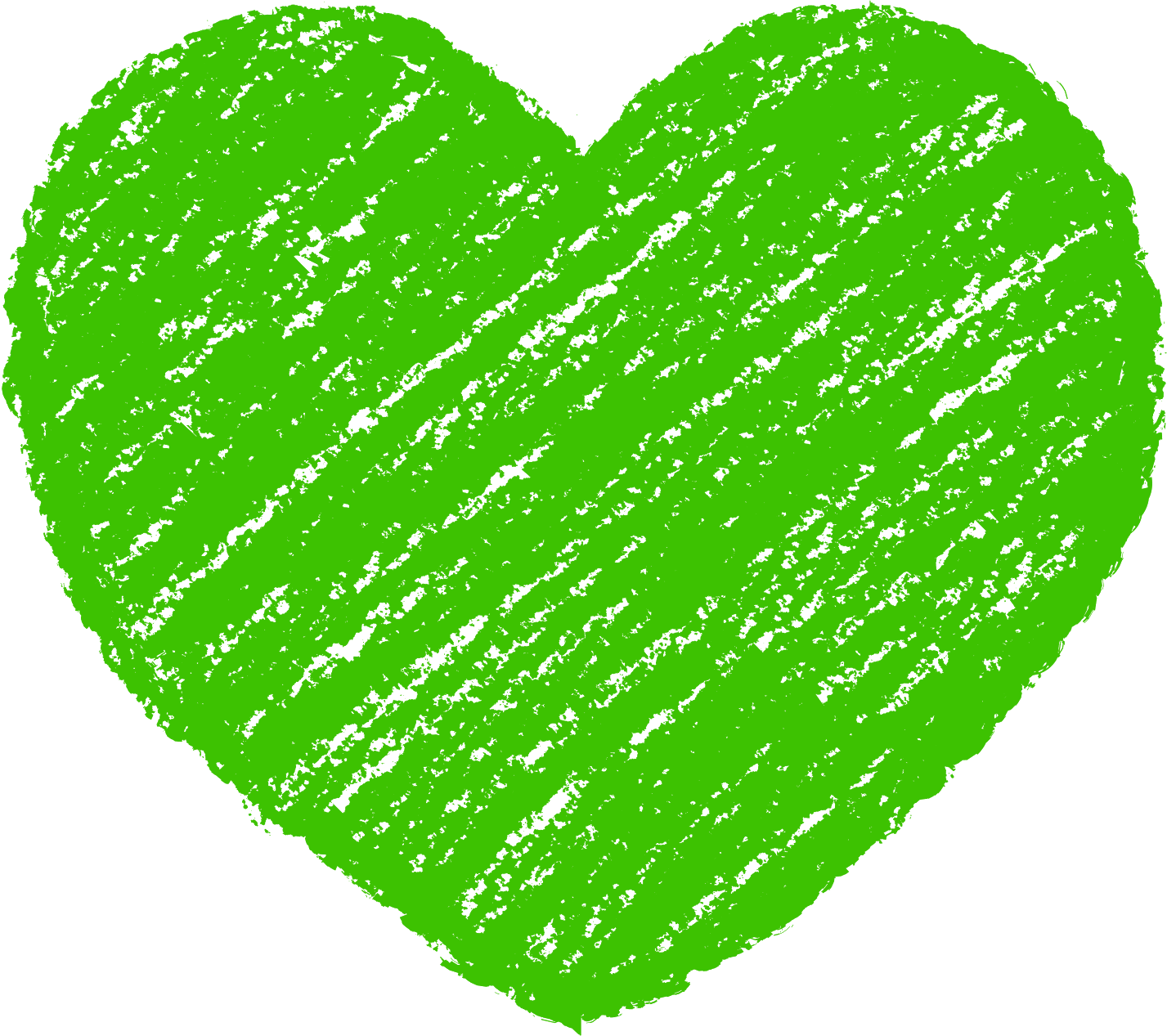 クレヨン塗り背景 緑色 新（グリーン）ハートのイラスト heart_green