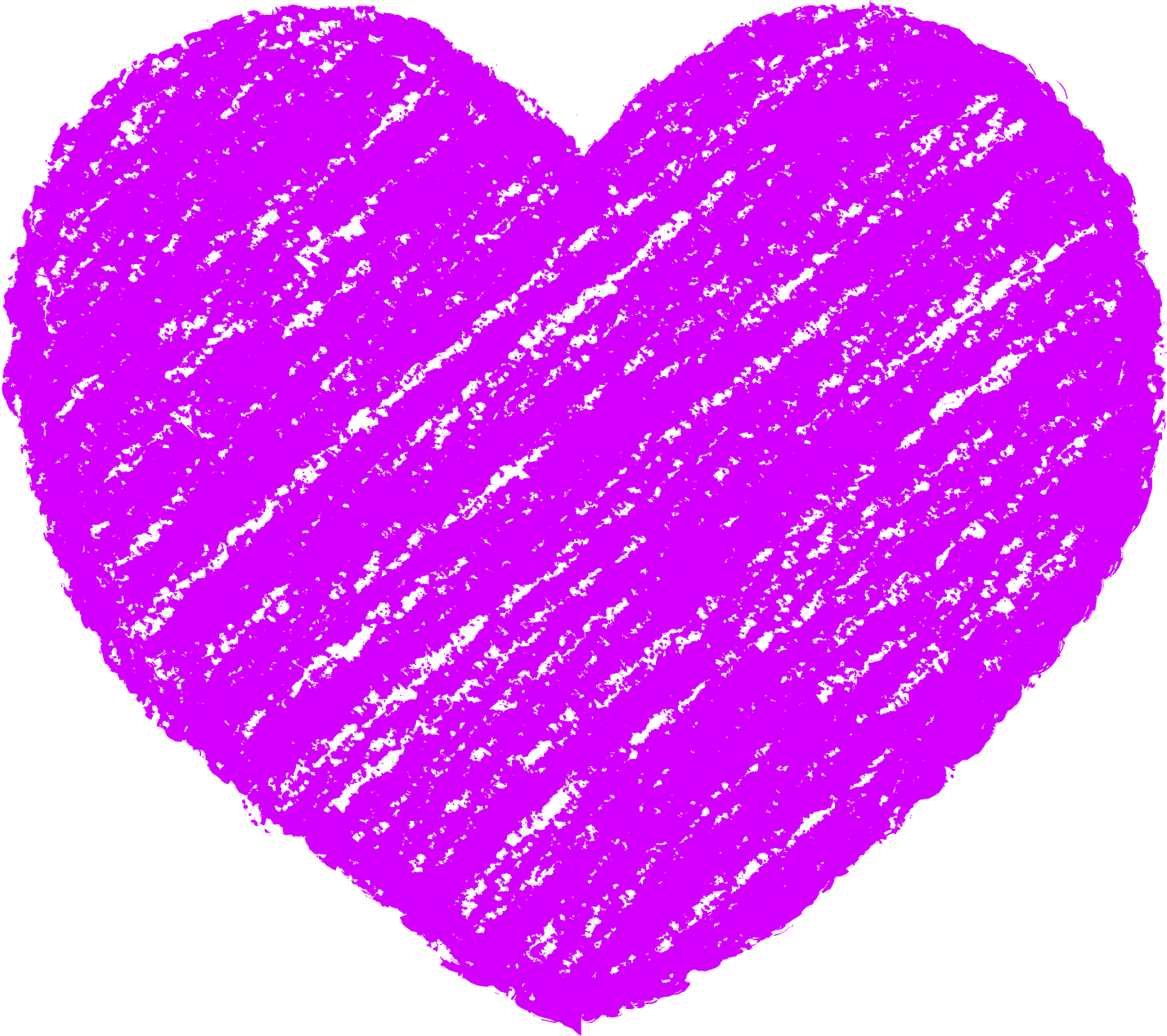 クレヨン塗り背景 紫色 新（パープル）ハートのイラスト heart_purple
