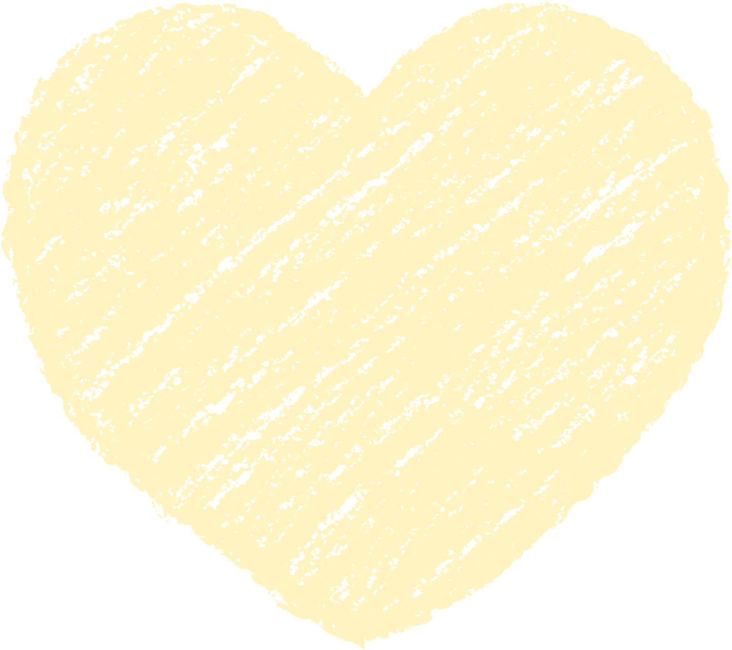 クレヨン塗り背景 パステル 黄色 新（イエロー）ハートのイラスト heart_yellow