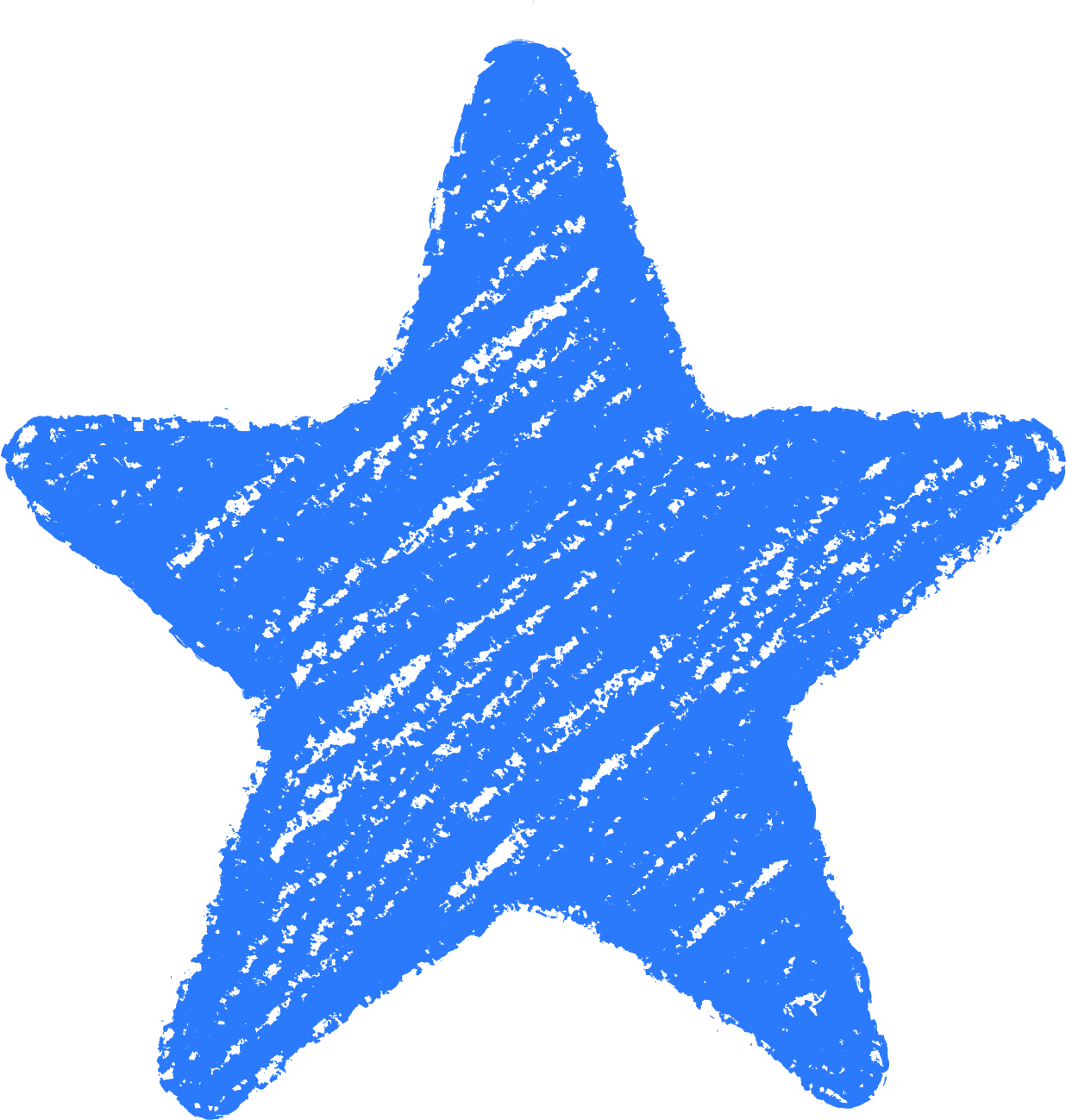 クレヨン塗り背景 青色 新（ブルー）星のイラスト star_d_blue