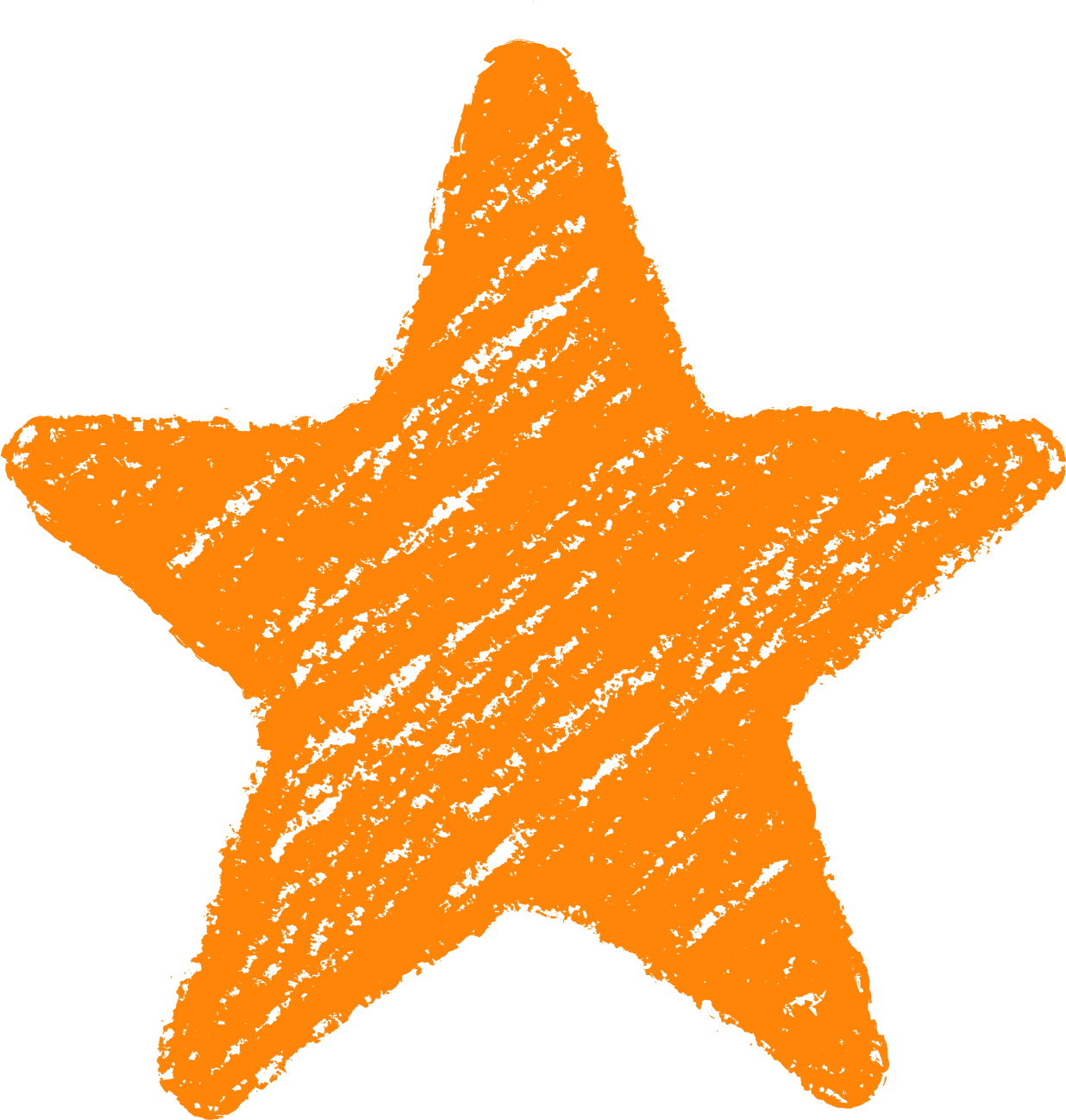 クレヨン塗り背景 だいだい色 新（オレンジ）星のイラスト star_orange