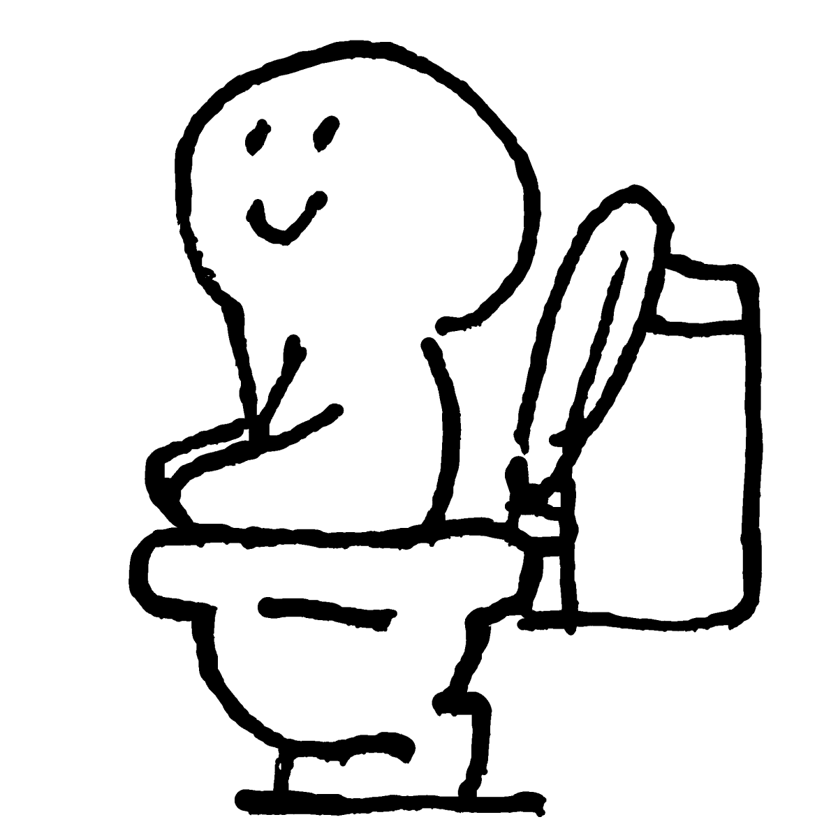 トイレ中1のイラスト / Toilet1 Illustration