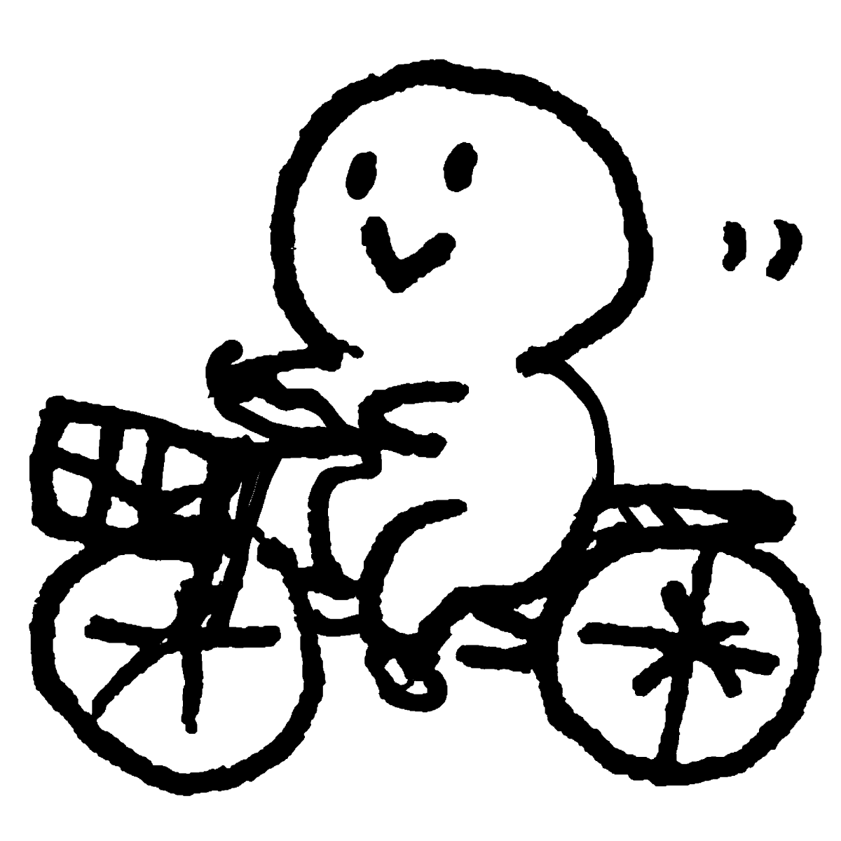 自転車レース てがきですのb かわいい ゆるい無料イラスト