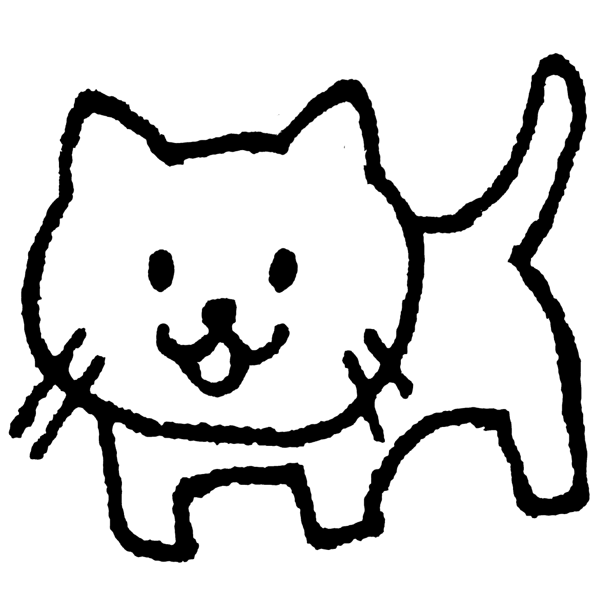 座る猫のイラスト Sitting Cat てがきですのb かわいい ゆるい無料イラスト