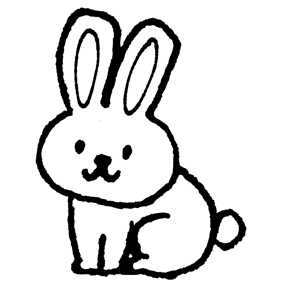 座るウサギのイラスト Sitting Rabbit てがきですのb かわいい ゆるい無料イラスト