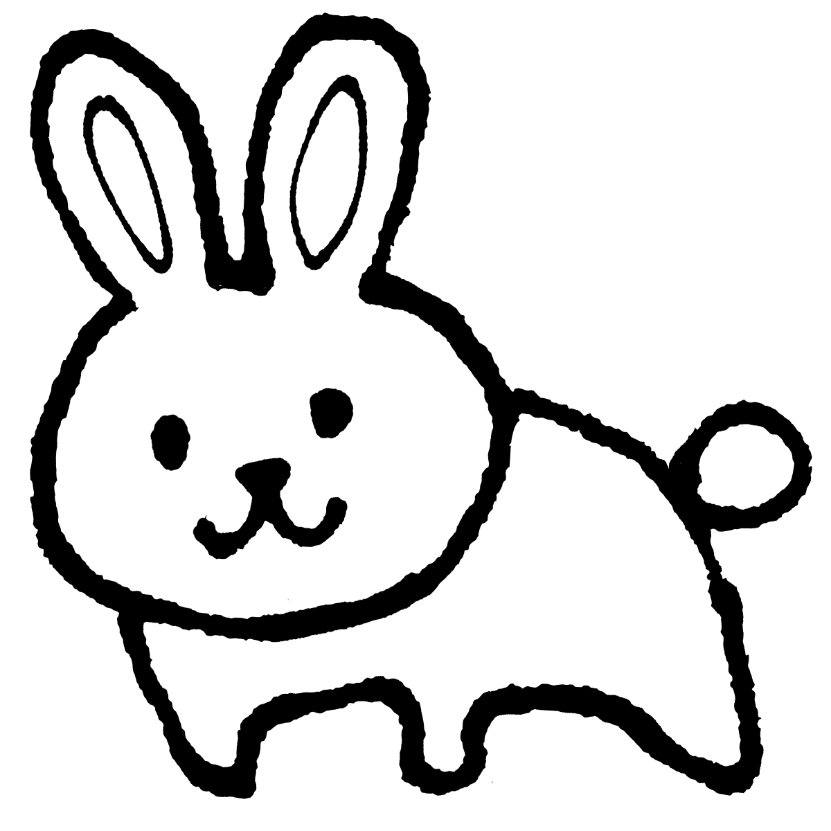 立つウサギのイラスト Standing Rabbit てがきですのb かわいい