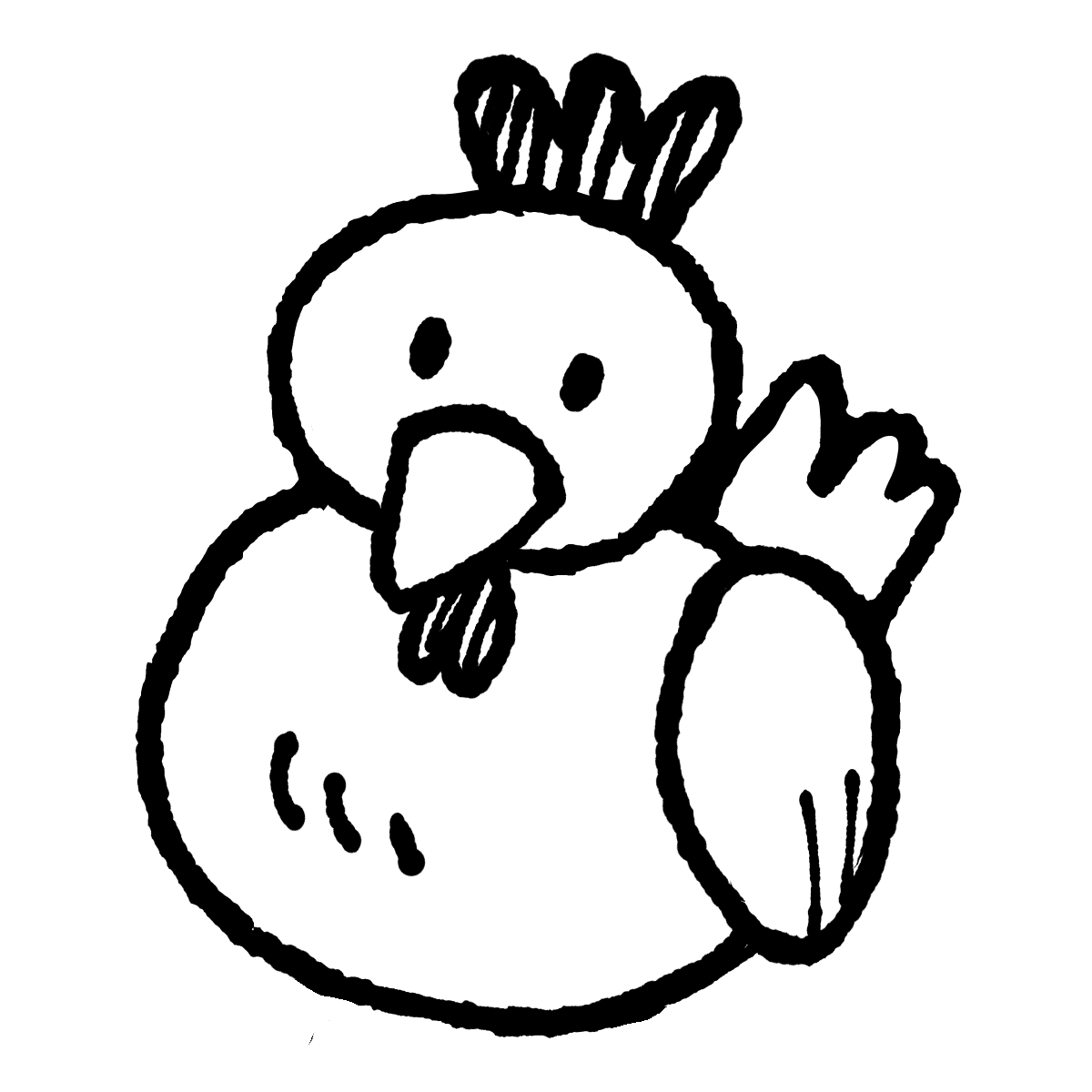 座る鶏のイラスト / Sitting chicken Illustration