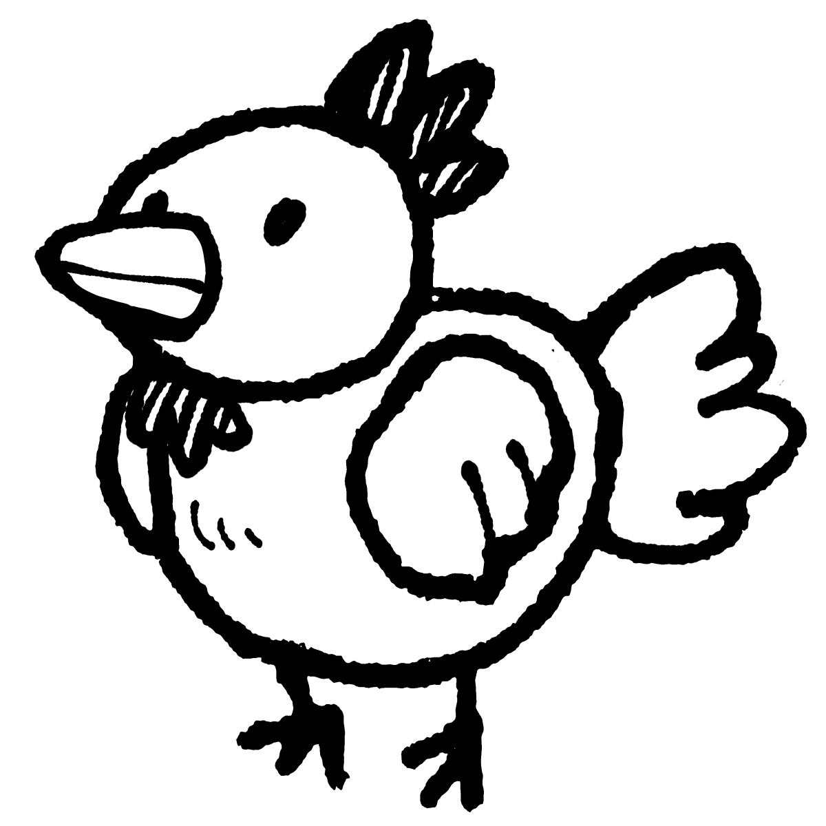 立つ鶏のイラスト / Standing chicken Illustration