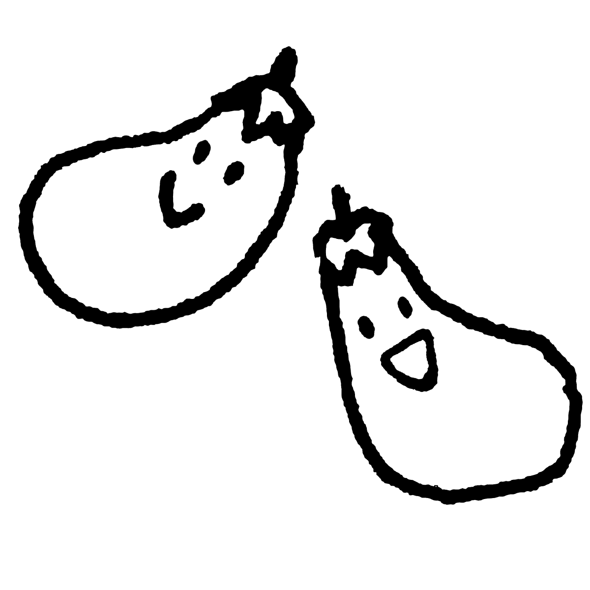 ナス（顔つき）のイラスト / Eggplant (countenance) Illustration