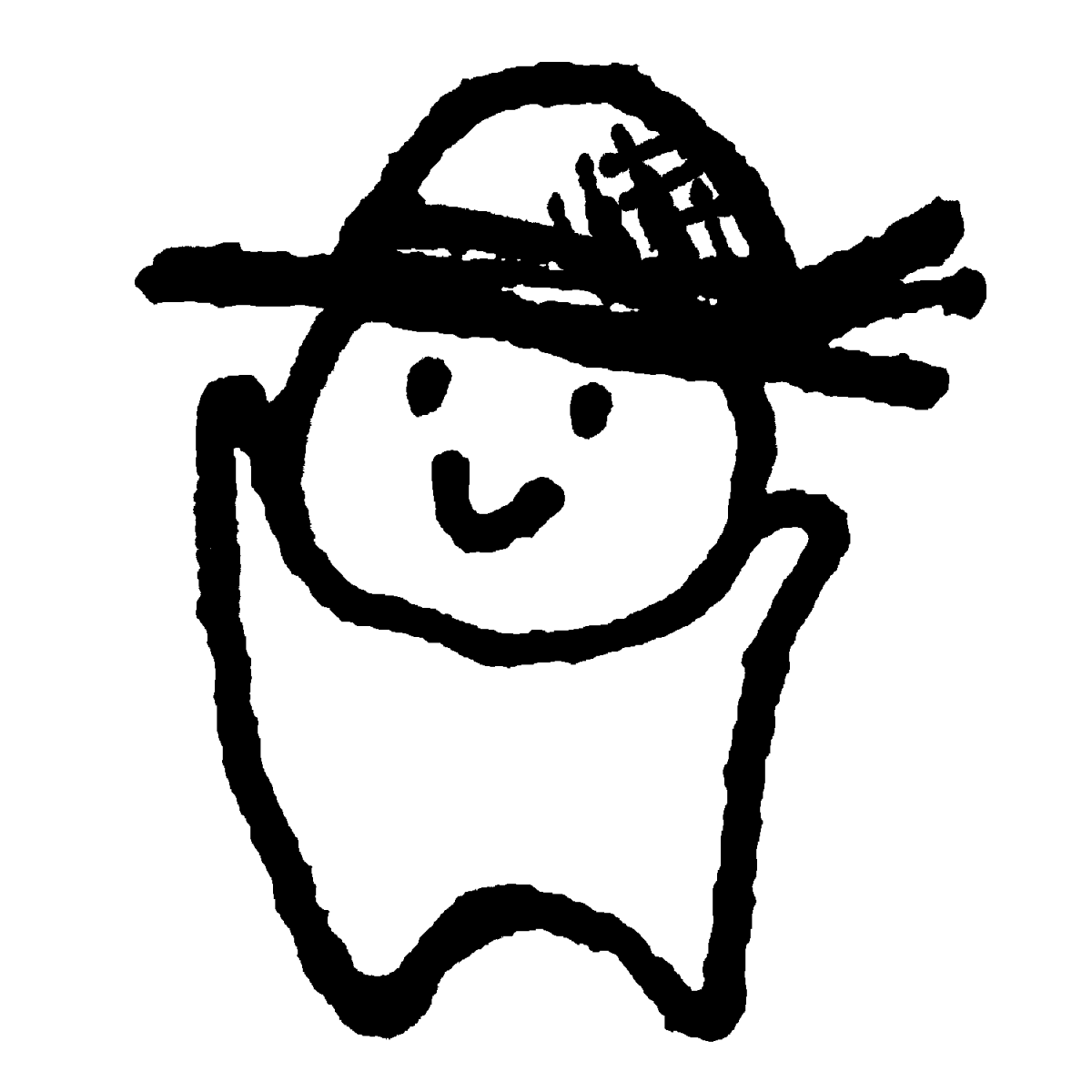 麦わら帽子をかぶるのイラスト / Wear a straw hat Illustration