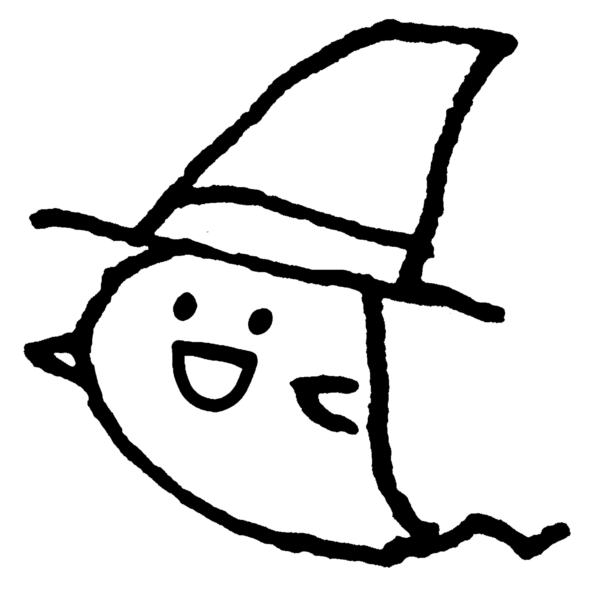 帽子のおばけのイラスト / Ghost with a hat Illustration
