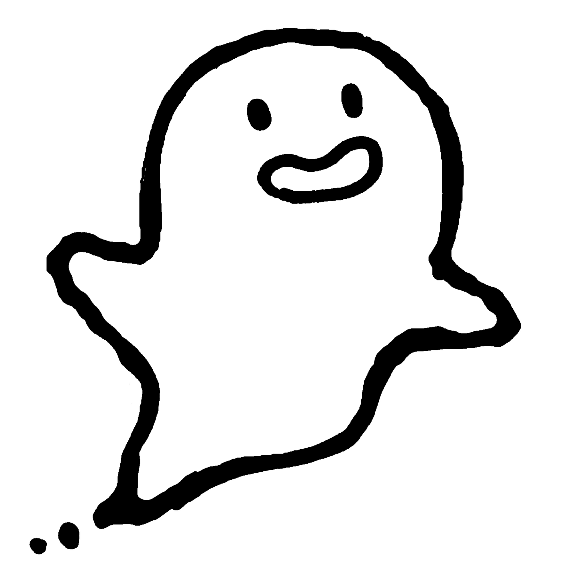 笑顔のおばけのイラスト Smiling Ghosts てがきですのb かわいい ゆるい無料イラスト