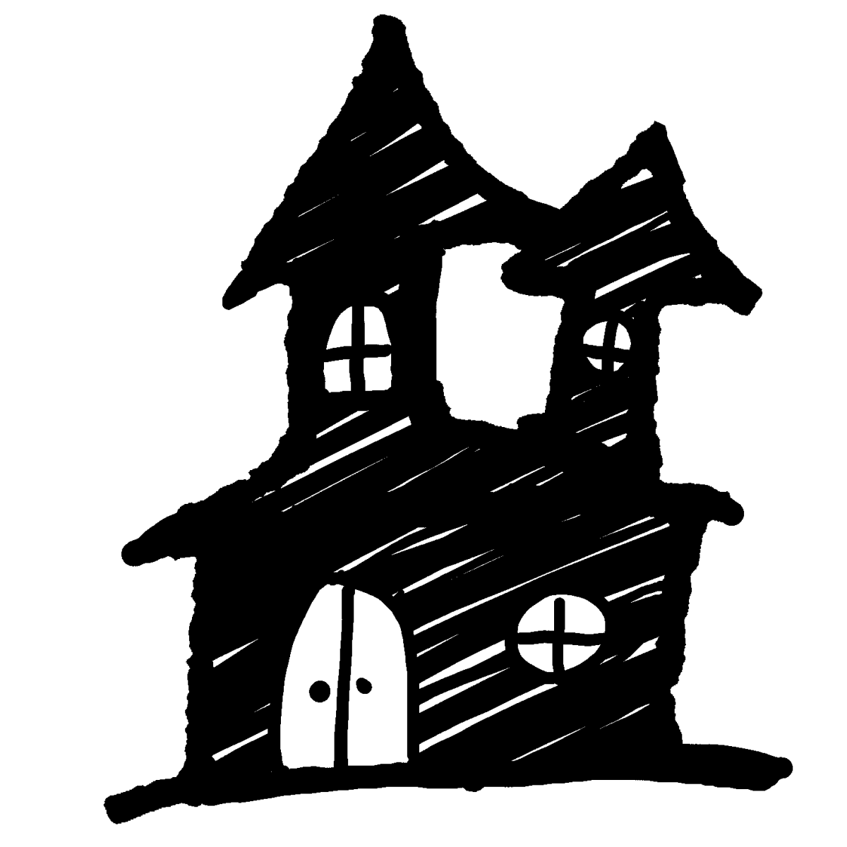 家の影（2種）のイラスト / Shadow of house (2 types) Illustration