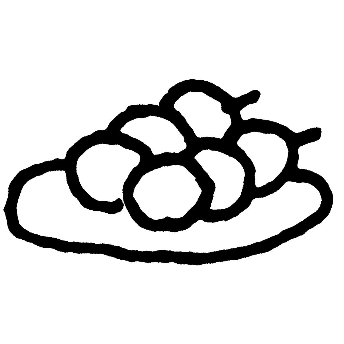 お皿の団子のイラスト / Dumplings on a plate Illustration