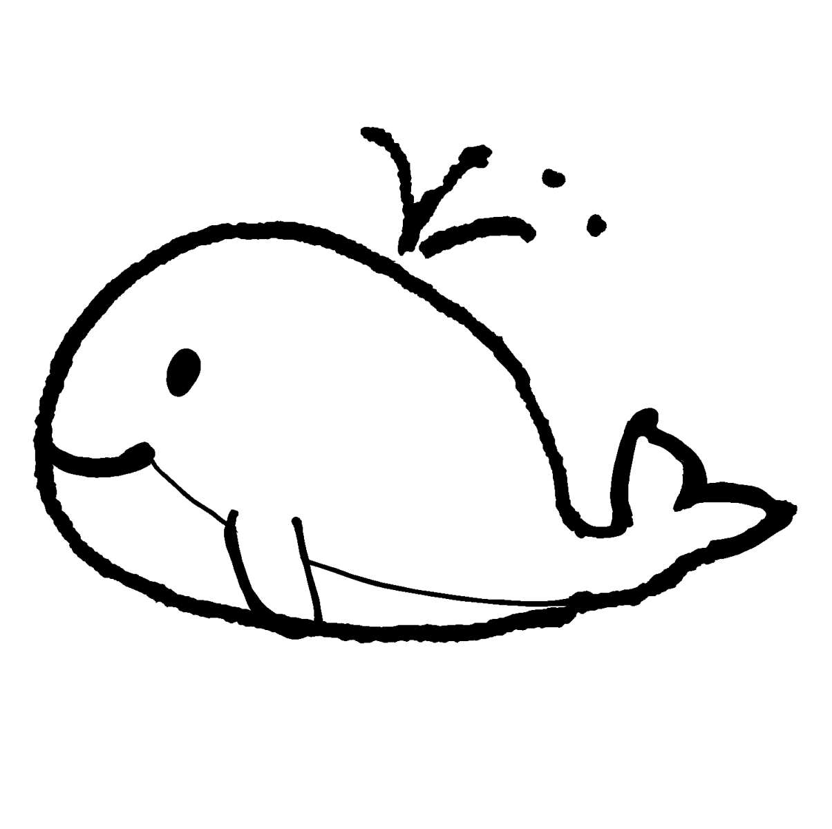 クジラのイラスト Whale てがきですのb かわいい ゆるい無料イラスト