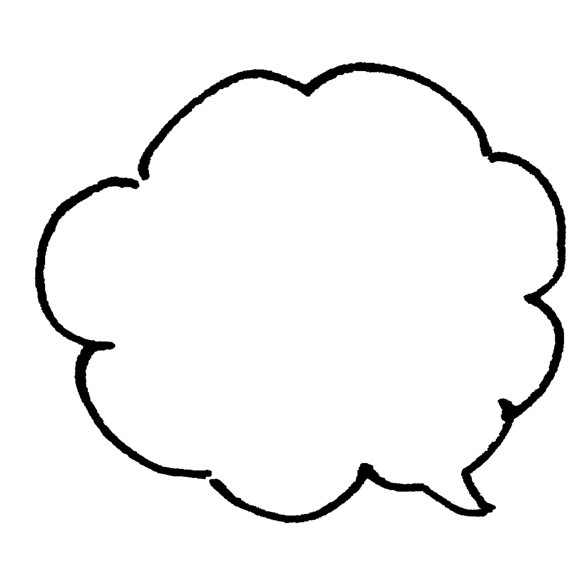 ふきだし（雲・アメーバ）部品・塗り無 ありのイラスト / Fukidashi - Wipeout (cloud) parts available Illustration