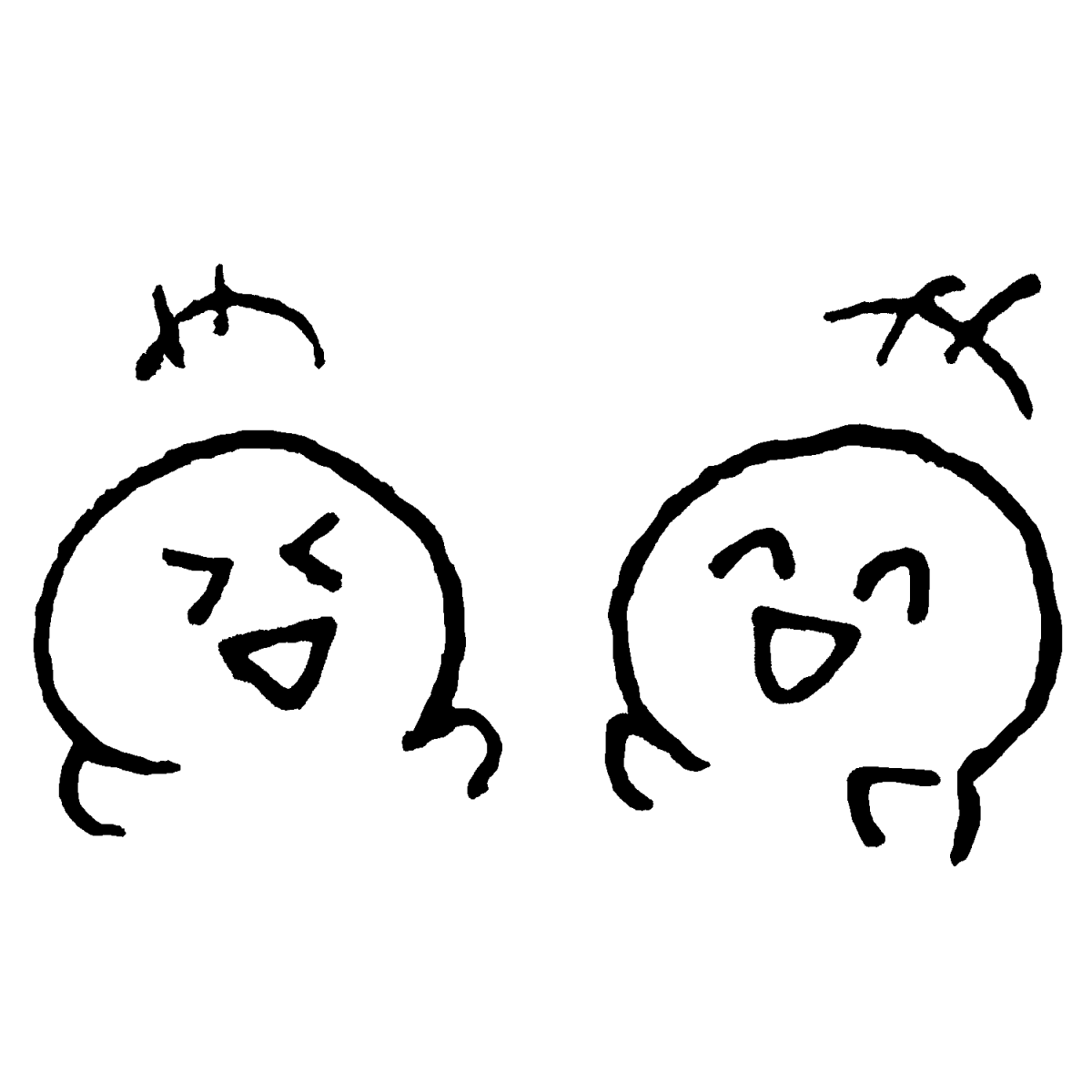 笑って会話のイラスト / Smile and Conversation Illustration