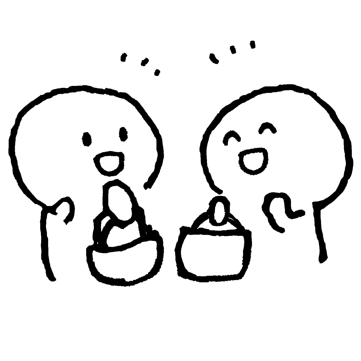 井戸端会議のイラスト / Housewife Conversation Illustration