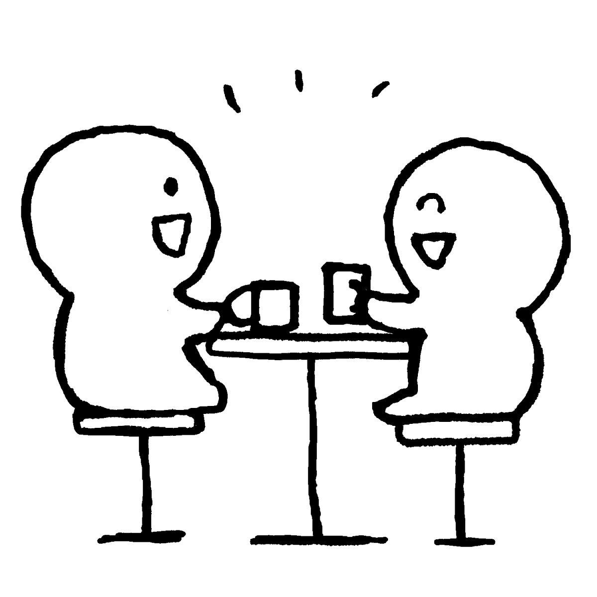 カフェで会話のイラスト / Talk in a cafe Illustration