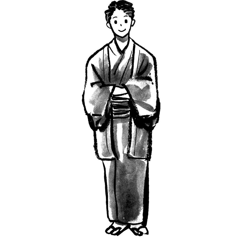 着物の立ち姿（男性）のイラスト Standing in kimono -Male-  Illustration